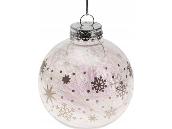 Julepynt BOMBKA dekorativ 8 cm sølv stjerner