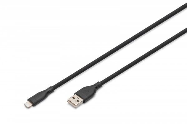 ASSMANN - Lightning-kabel - USB hann til Lightning hann - 2 m - enkeltskjermet - svart