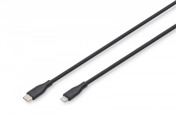 ASSMANN - Lightning-kabel - USB-C hann til Lightning hann - 1 m - enkeltskjermet - MFI-sertifisert - svart