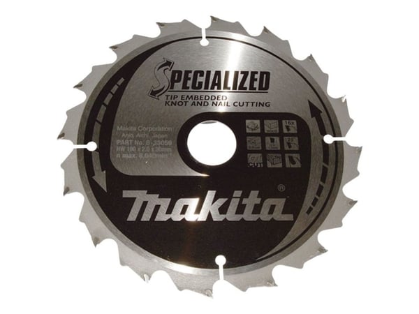 Makita Specialized - Sirkelformet sagblad - for tre - 190 mm - 16 tenner
