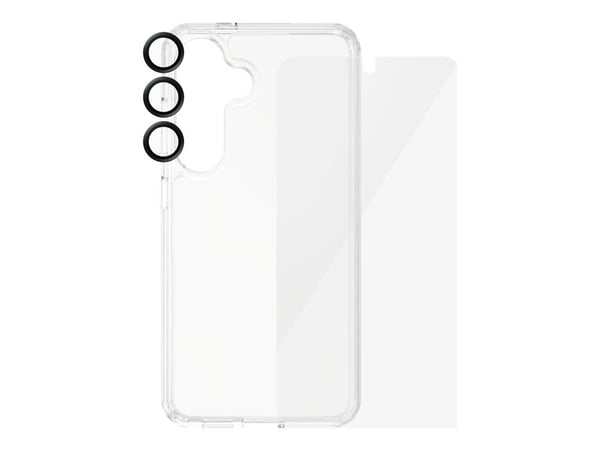 PanzerGlass - 3-i-1 beskyttelsespakke - baksidedeksel for mobiltelefon - ultrabred passform med EasyAligner - D3O Bio, polyethlen-tereftalat (PET),...