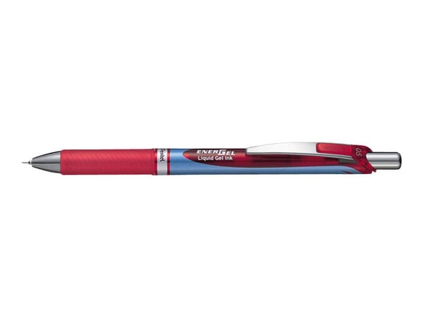Pentel EnerGel XM - Rulleballpenn - rød - gelblekk - 0.5 mm - ekstra fin - retraktil