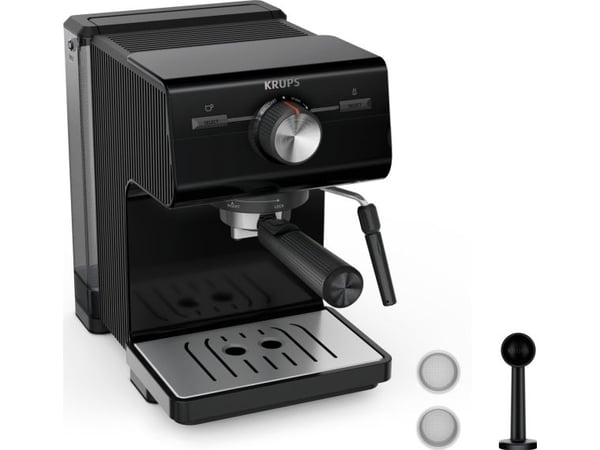 Krups Authentic XP381810, Espressokone, 2 L, Jauhettu kahvi, musta