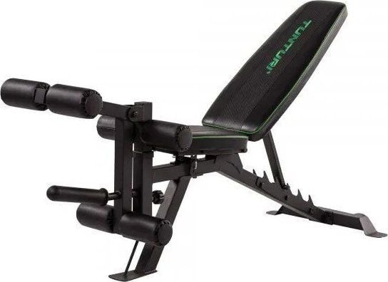 Tunturi UB60, Justerbar treningsbenk, 150 kg, Hamstrings, Quadriceps, Flat og nedovergående, Sort, 600 mm