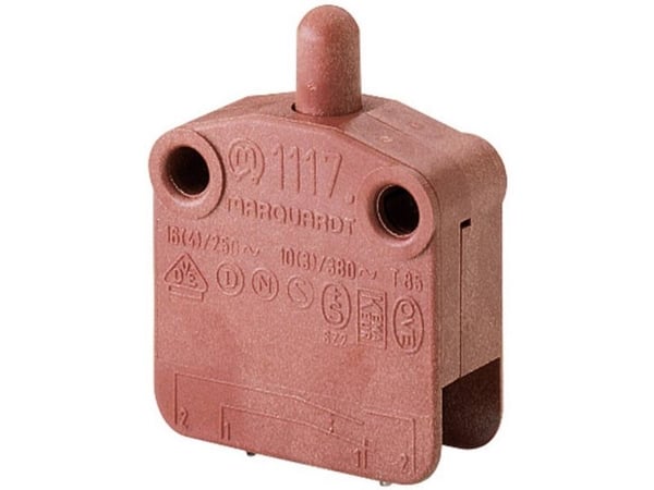 Marquardt 01117.0206-01 Painonappi 400 V/AC 16 A 1 x On/(Off) Painonappi (L x S x K) 30 x 13 x 39,2 mm IP40 1 kpl 1 kpl