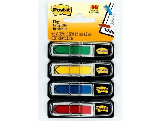 Post-it Index Tab 7000144924 4 kpl/pakkaus. Punainen, keltainen, vihreä, sininen