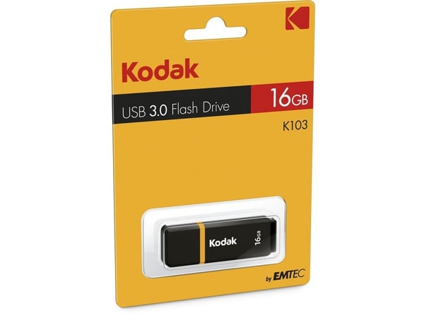 Kodak K103 - USB-flashstasjon - 16 GB - USB 3.0 - svart, gul
