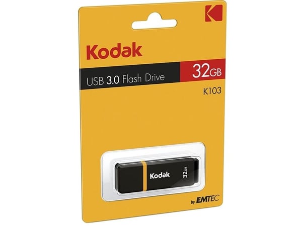 Kodak K103 - USB-flashstasjon - 32 GB - USB 3.0 - svart, gul