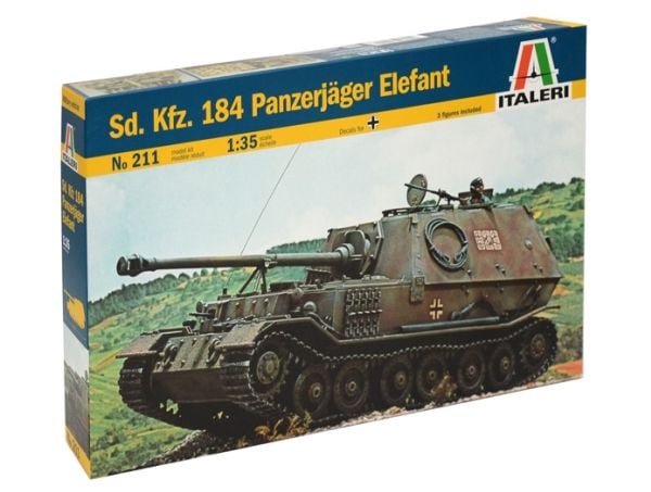 Italeri SD.KFZ.184 PANZERJAGER ELEFANT, Tank model, Monteringssett, 1:35, SD.KFZ.184 PANZERJAGER ELEFANT, Alle kjønn, Plast