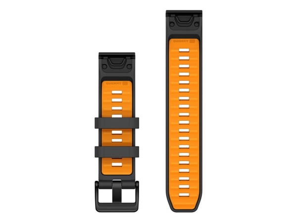 Garmin QuickFit 22 - Klokkestropp for sportsur - silikon - grafitt, glitrende oransje