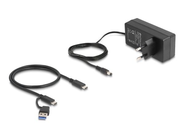 Delock - Hub - 5 Gbps, 1 fast charging port, + switch - 3 x USB + 2 x USB-C - stasjonær