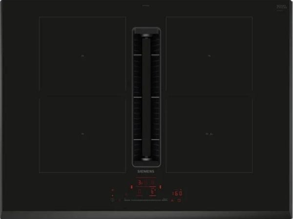 Siemens iQ500 ED751HQ26E - Induktionshäll - 4 kokplattor - Fördjupning - bredd: 56 cm - djup: 49 cm - Klass B - fasett - svart med nedåtriktat utlo...
