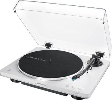 Audio-Technica AT-LP70XBT, Beltedrevet platespiller, Fullautomatisert, Sølv, Hvit, Aluminium, 33 1/3,45 RPM, DC-motor