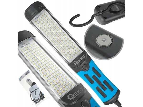 Geko LED arbeidslampe 230V 15W med magnet, krok og kabel 5 m (40)