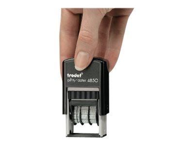 Trodat Printy 4850/L1 - Stämpel - självinfärgning - 2-färgers (blått, rött) - datum, lagertext - 3.8 mm - EINGEGANGEN - 25 x 14 mm - svart handtag