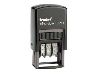 Trodat Printy 4850/L1 - Stämpel - självinfärgning - 2-färgers (blått, rött) - datum, lagertext - 3.8 mm - EINGEGANGEN - 25 x 14 mm - svart handtag