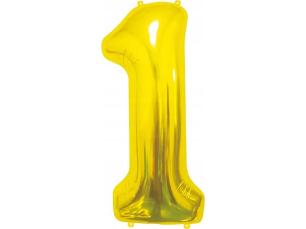 GoDan Balon foliowy B&C Cyfra 1, złota, 85 cm GoDan Balon foliowy B&C Cyfra 1, złota, 85 cm