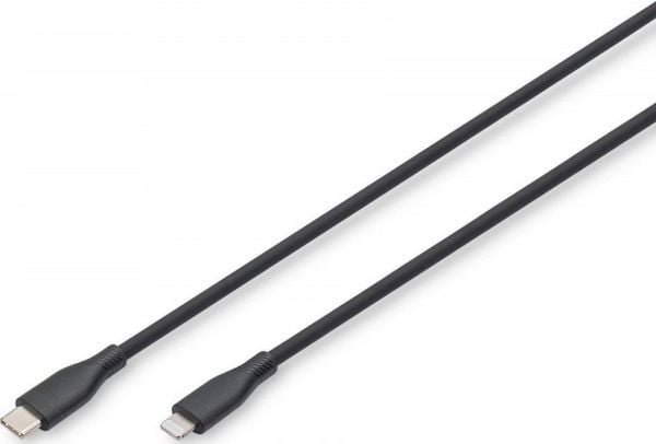 ASSMANN - Lightning-kabel - USB-C hann til Lightning hann - 1 m - enkeltskjermet - MFI-sertifisert - svart