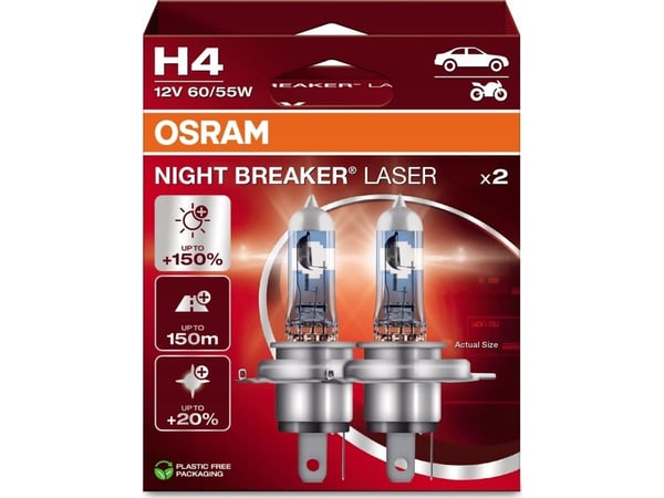 Osram Night Breaker Laser - H4 Bilpærer