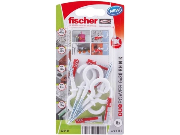 Fischer DuoPower 6 x 30 RH N K NV Raakatulppasarja 30 mm 6 mm 535481 1 sarja