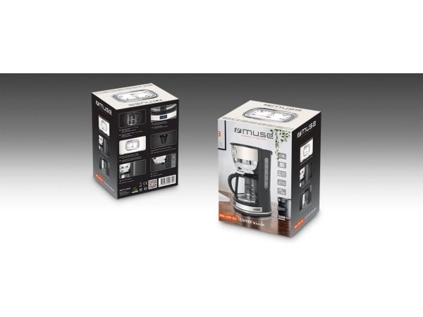 Muse MS-220 SC, Kaffebrygger (drypp), 1,4 l, Malt kaffe, 1000 W, Hvit