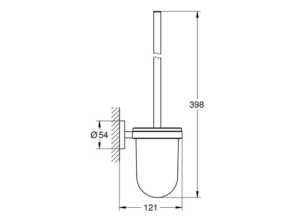 Grohe Start toalettborste - glas/metall för hållare/skål