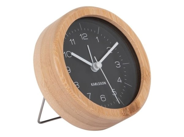 Karlsson Neat, Quartz vekkerklokke, Svart, Tre, Innendørs, 12h, 1 stk, Analog