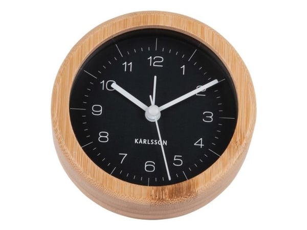 Karlsson Neat, Quartz vekkerklokke, Svart, Tre, Innendørs, 12h, 1 stk, Analog
