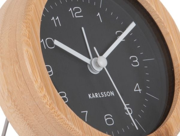 Karlsson Neat, Quartz vekkerklokke, Svart, Tre, Innendørs, 12h, 1 stk, Analog