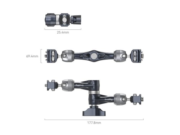 SmallRig 4899, Lyftdon, Svart, Grå, Gjuten aluminium, Rostfritt stål, 3,5 kg, 1/4-20", 115,5 mm