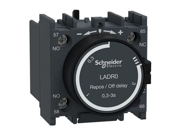 Schneider Kontaktblock för fördröjd växling 0,1–3s, 1Z 1R, LC1 LADR0