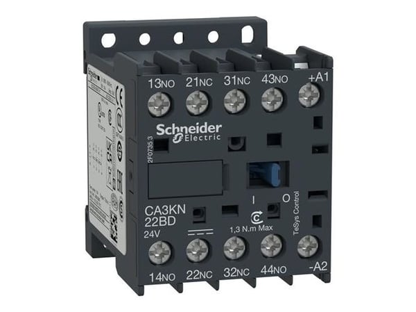 SCHNEIDER ELECTRIC Rele DIN-kiskoon asennettava, TeSys K, 2NO+2NC kelan jännite 24V DC Ith 10A