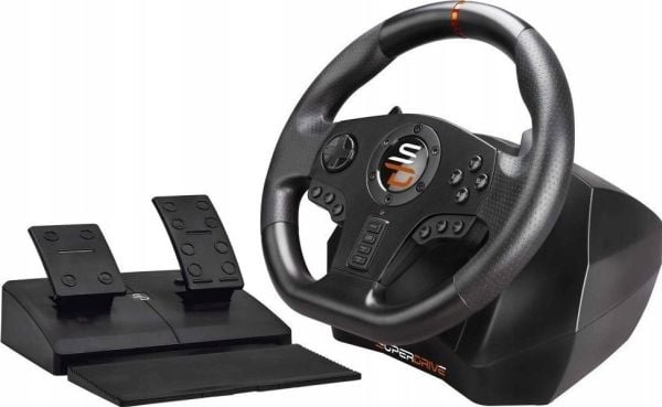 Subsonic - Superdrive - SV710 racinghjul / ratt med fotpedaler, paddle shifters og vibrasjon - PC-kompatibel (programmerbar for alle spill)