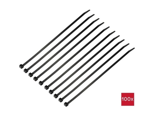 TRU COMPONENTS TC-12523696 Nippuside 250 mm 4,8 mm Musta 100 kpl