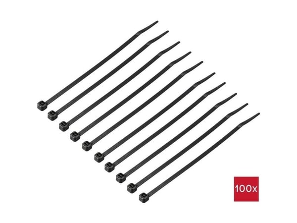TRU COMPONENTS TC-12533320 Nippuside 150 mm 3,6 mm Musta 100 kpl