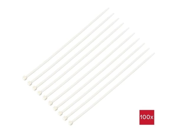 TRU COMPONENTS TC-12533336 Kaapeliside 300 mm 4,8 mm Valkoinen palonesto 100 kpl