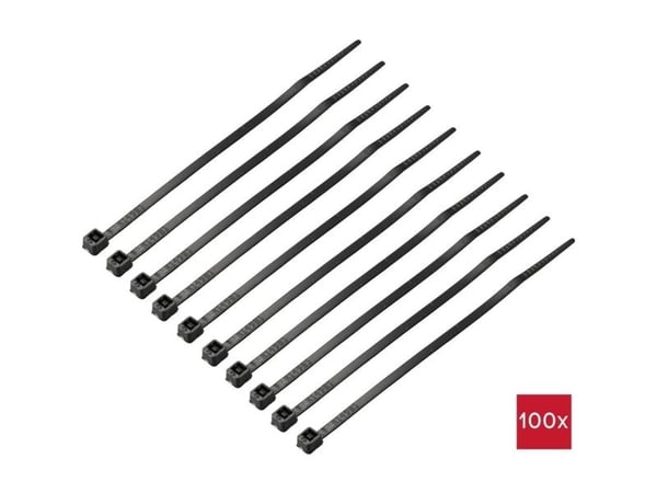 TRU COMPONENTS TC-12533316 Nippuside 100 mm 2,5 mm Musta 100 kpl