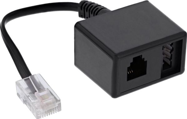 InLine 69943, 0,15 m, RJ-45, TAE (N) + RJ-11, Sort, Sort, 40 mm