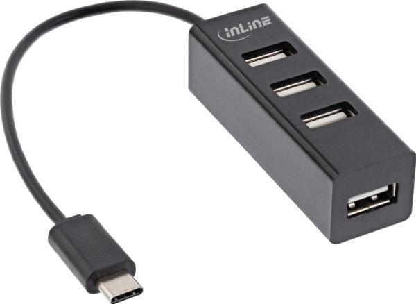 InLine 33293J, USB 2.0 Type-A, USB 2.0 Type-A, 480 Mbit/s, musta, Muovi, 0,015 m