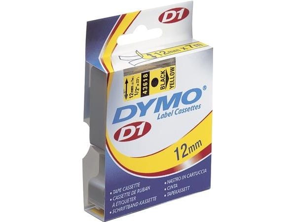 Labeltape DYMO® D1 sort på klar 19mm x 7m