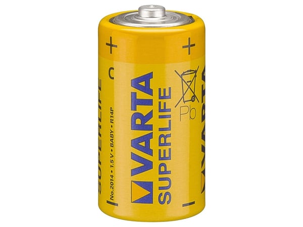 Varta Superlife 2014 - Batteri 2 x C - Karbonsink