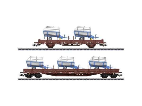 Märklin DB Godsvognsett Era VI, Modelljernbane godsvogn, Monteringssett, HO (1:87), To stakevogner med forskjellig design fra Deutsche Bundesbahn, ...