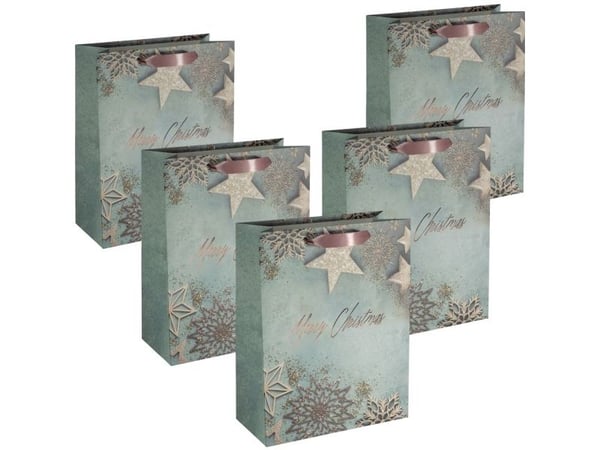 Sigel 5 pappersbärkassar Glamoröst julmotiv 26,0 x 33,0 cm (GT113)