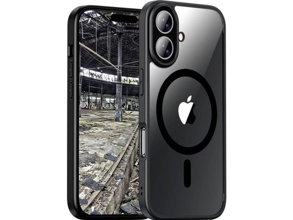 JT Berlin BackCase Pankow Hybrid mobildeksel Apple iPhone 16 Plus svart/transparent MagSafe-kompatibelt