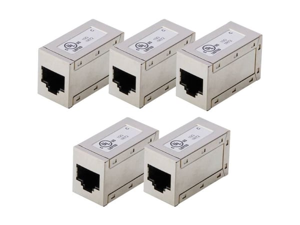 DIGITUS - Kopplingsdon för nätverk - RJ-45 (hona) till RJ-45 (hona) - skärmad - CAT 6 - modulär, stiftkoppling: 1:1 (paket om 5)