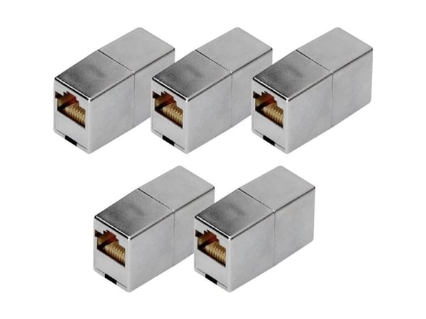 DIGITUS - Kopplingsdon för nätverk - RJ-45 (hona) till RJ-45 (hona) - skärmad - CAT 5e - modulär, stiftkoppling: 1:1 (paket om 5)