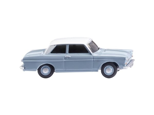 Wiking 020204 H0 Personbilmodell Ford Taunus 12M - pastellblå med hvitt tak