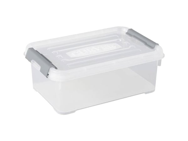 Curver 243810 oppbevaringsboks HANDY stablebar – 294 x 194 x 110 mm, transparent/sølv, 1 stk Curver 243810 oppbevaringsboks HANDY stablebar – 294 x 194 x 110 mm, transparent/sølv, 1 stk