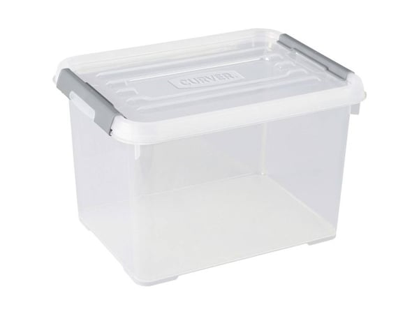 Curver 243808 Säilytyslaatikko HANDY Pinottava (P x L x K) 400 x 290 x 260 mm Läpinäkyvä, Hopea 1 kpl