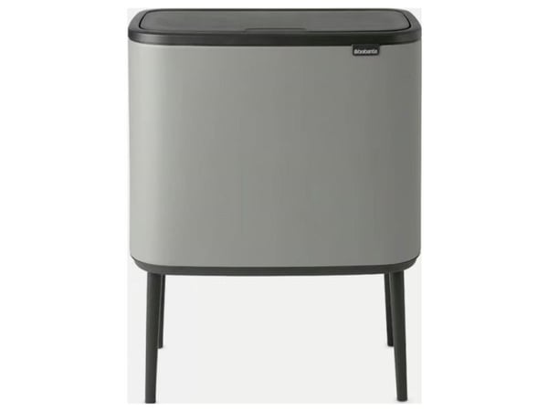 Brabantia Bo Touch Bin - Søppelbøtte - flipp-lokk - 33 L - avfallssortering - stål - mineralbetonggrå